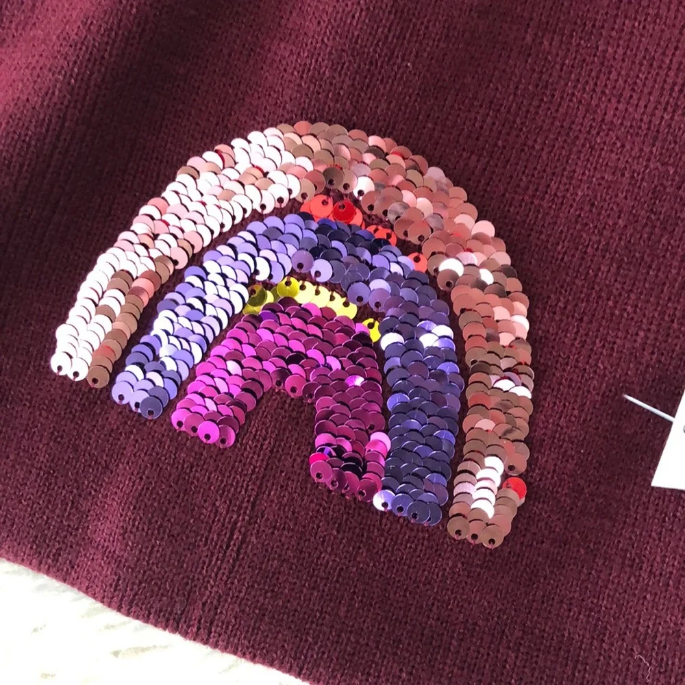 Old Navy l Burgundy Sequin Rainbow Hat